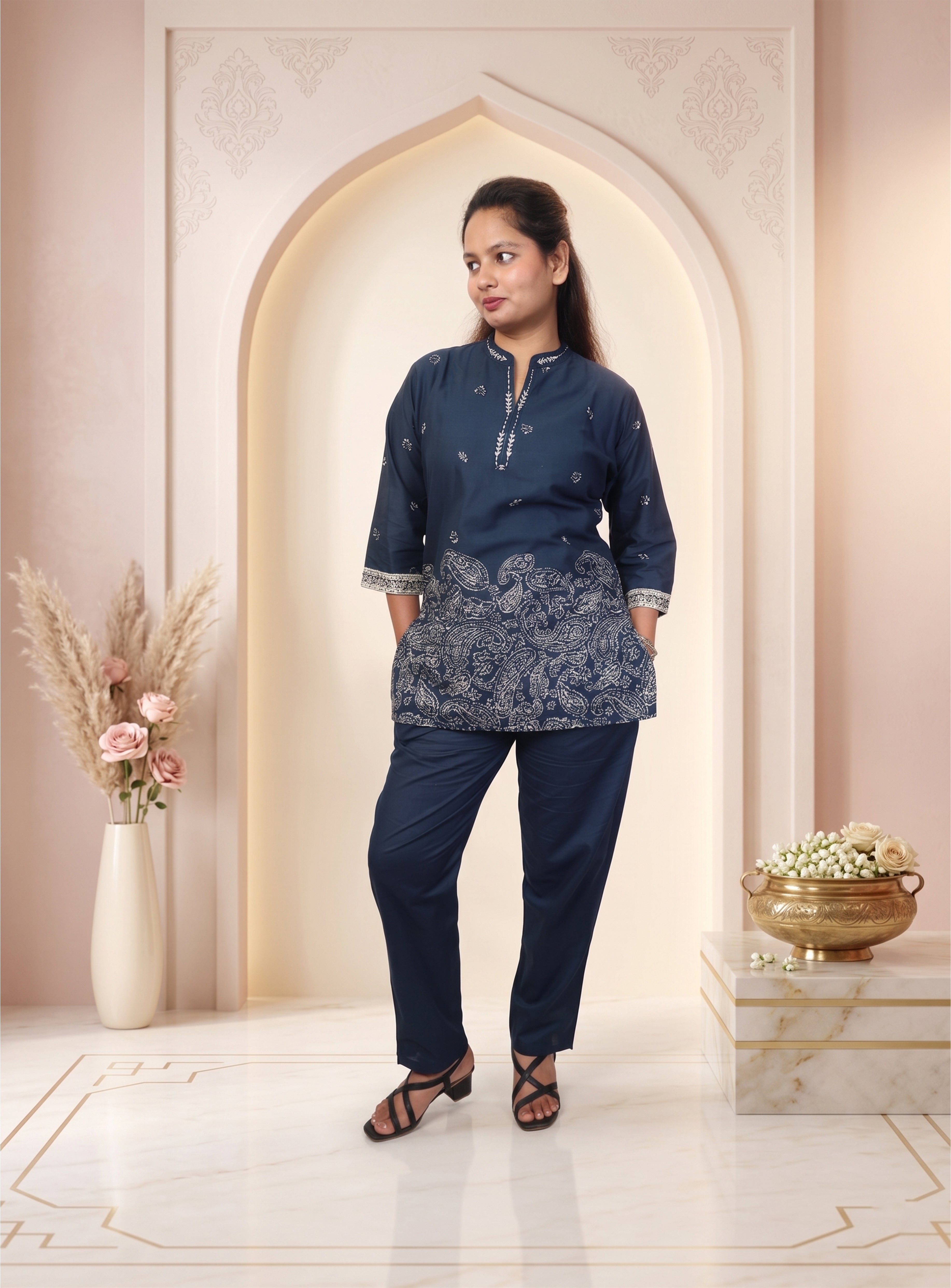 Blue Printed Cotton Co-ord Set