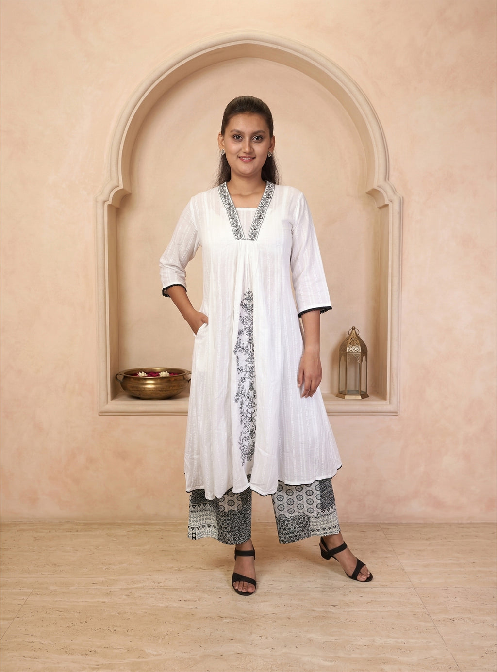 White Cora Cotton A-line Co-ord Set