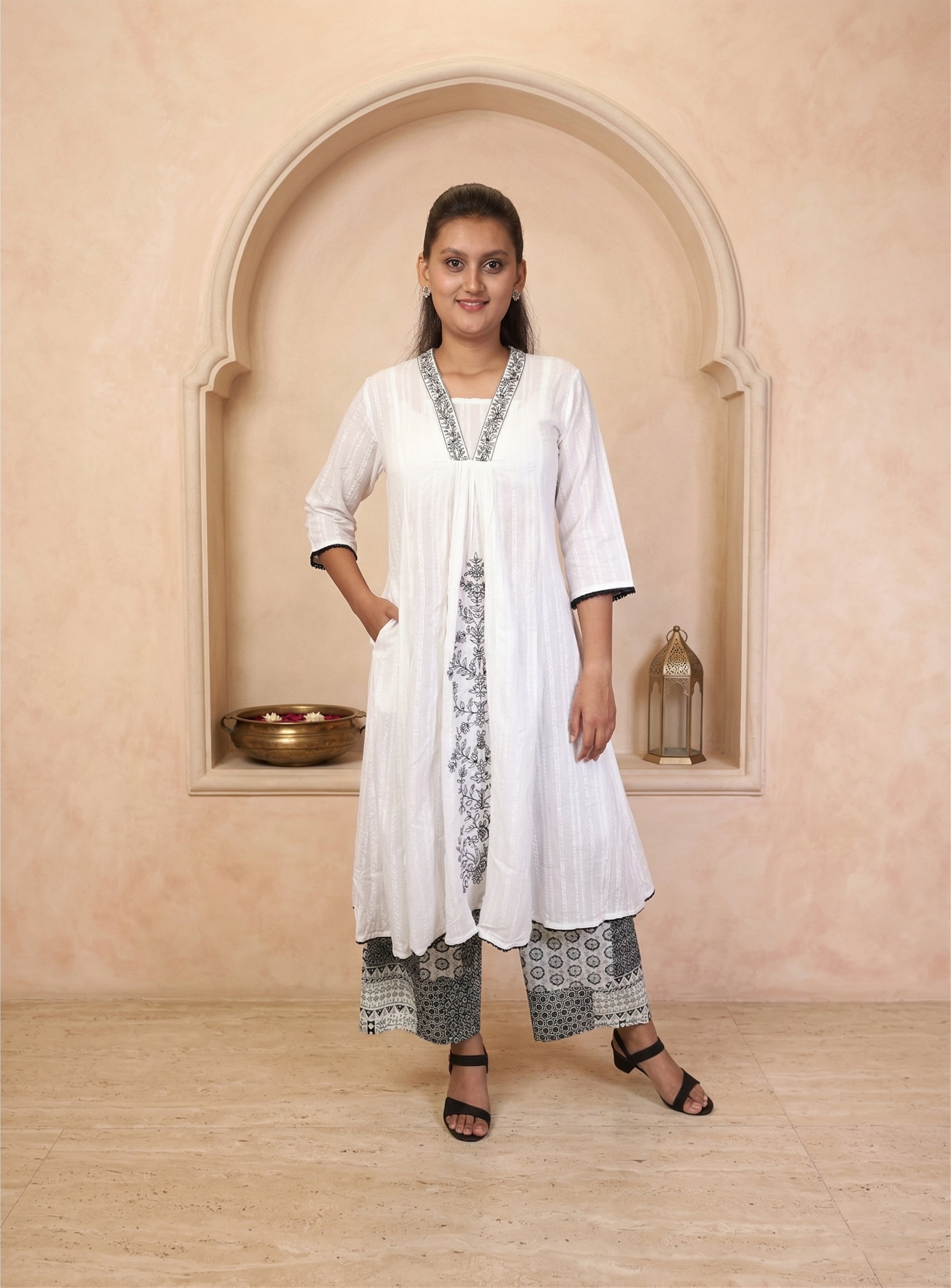 White Cora Cotton A-line Co-ord Set