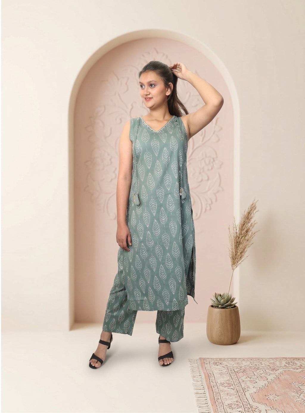 Green Printed Cotton Co-ord set