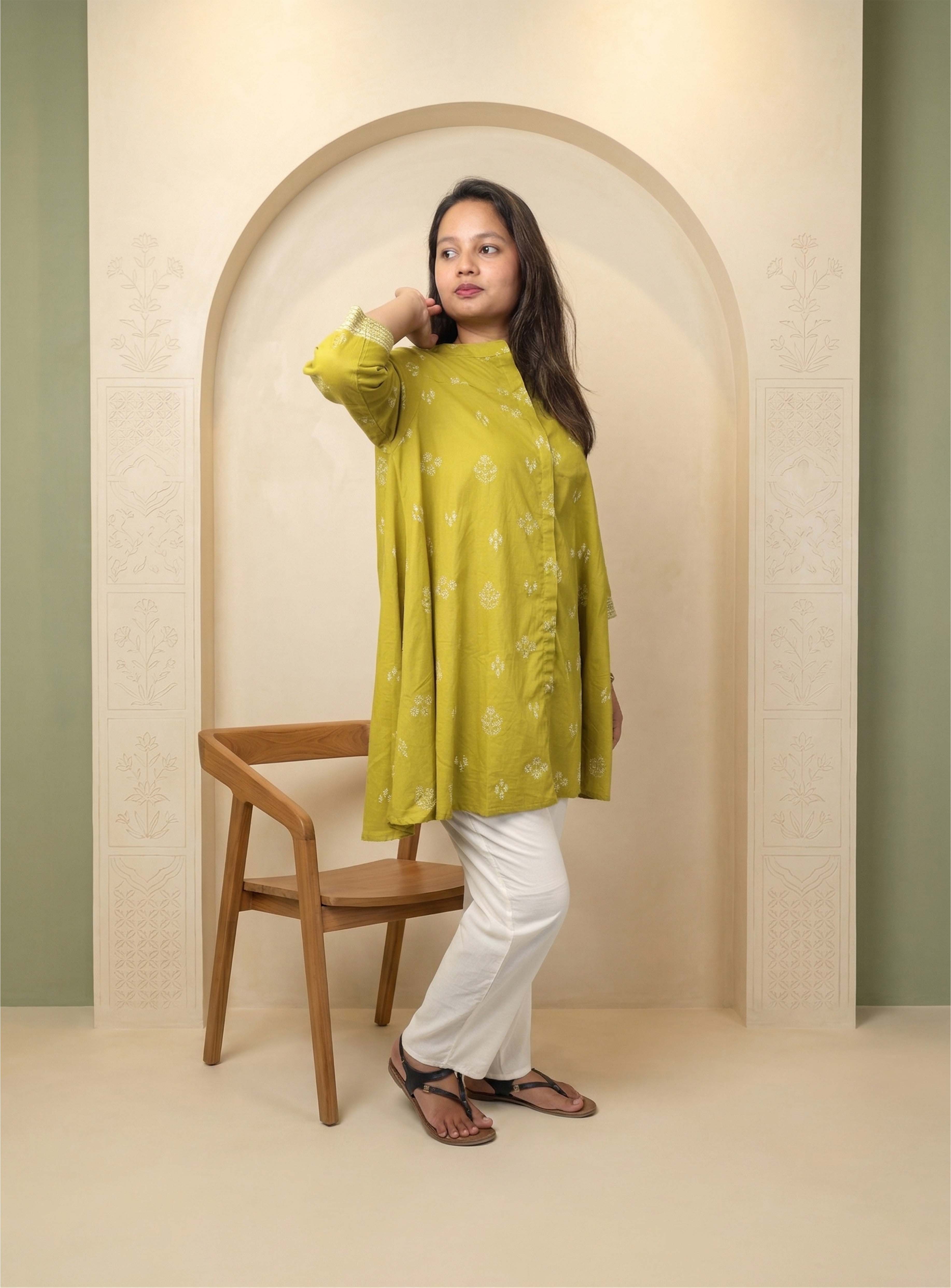 Green Cotton printed Co-ord set