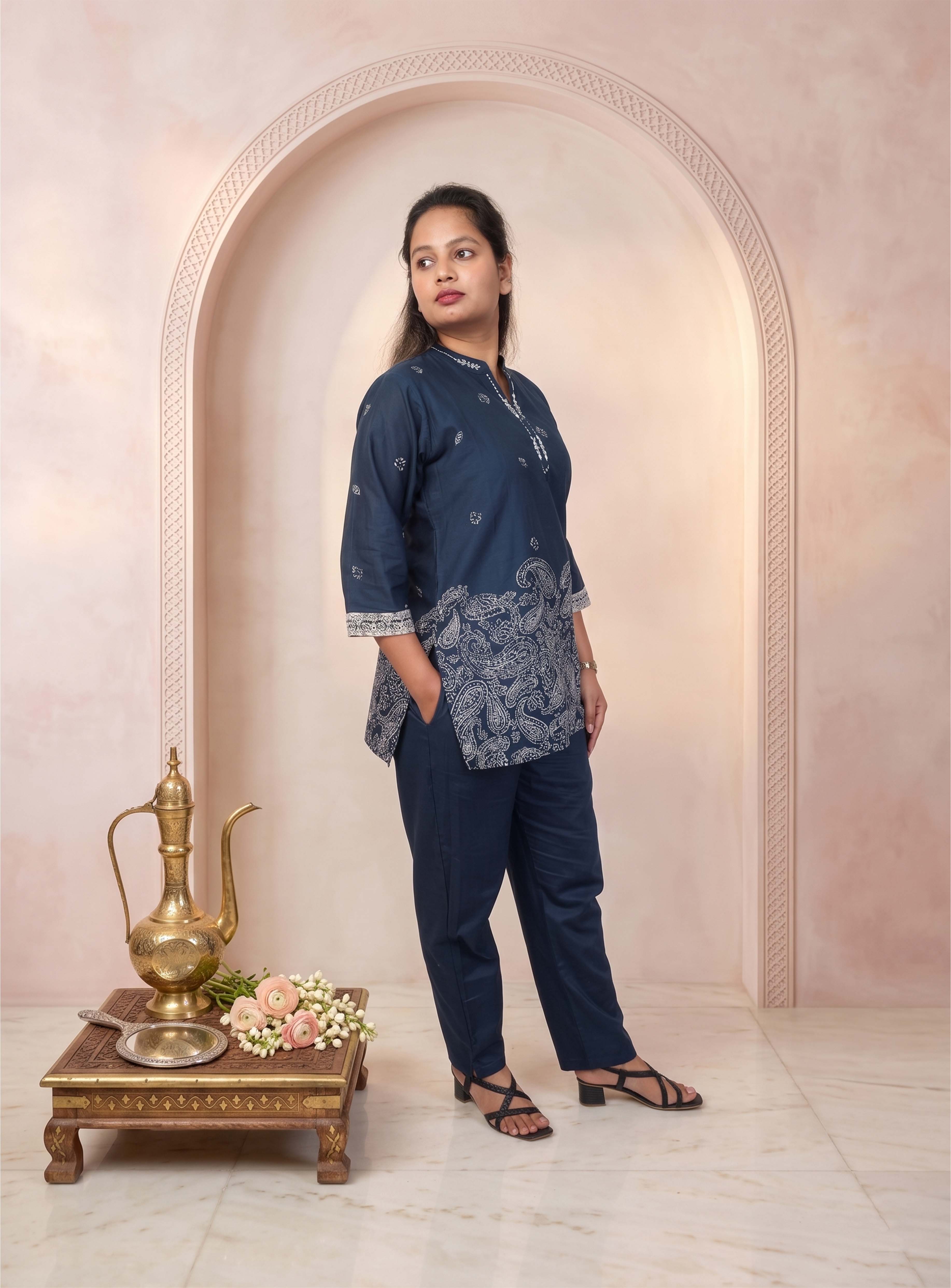 Blue Printed Cotton Co-ord Set