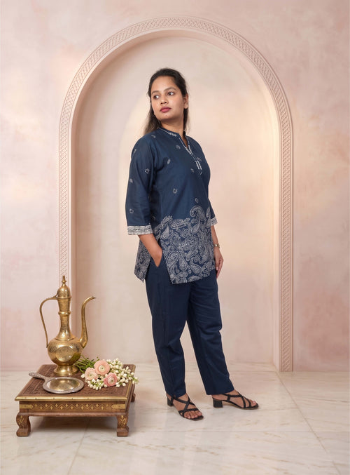 Blue Printed Cotton Co-ord Set