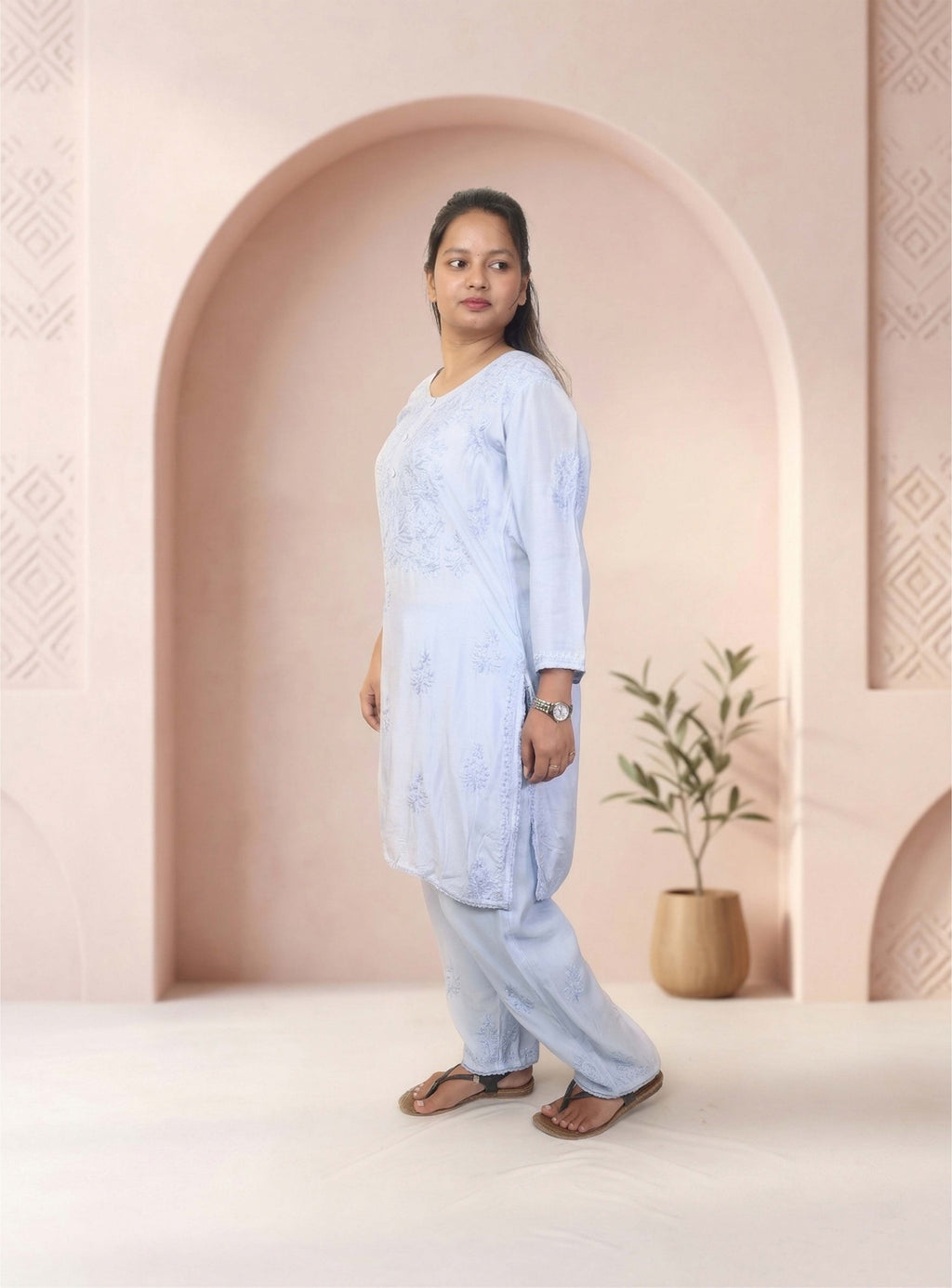 Lightblue  Modal Chicken Kari Co-ord set