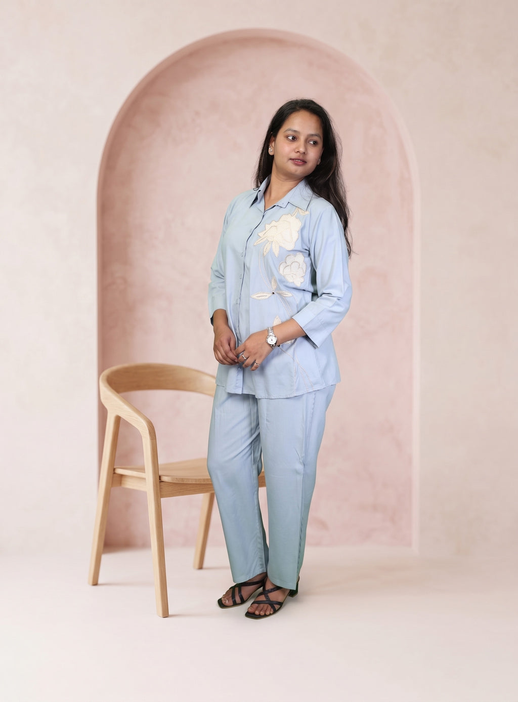 Powder Blue modal cotton co-ord set