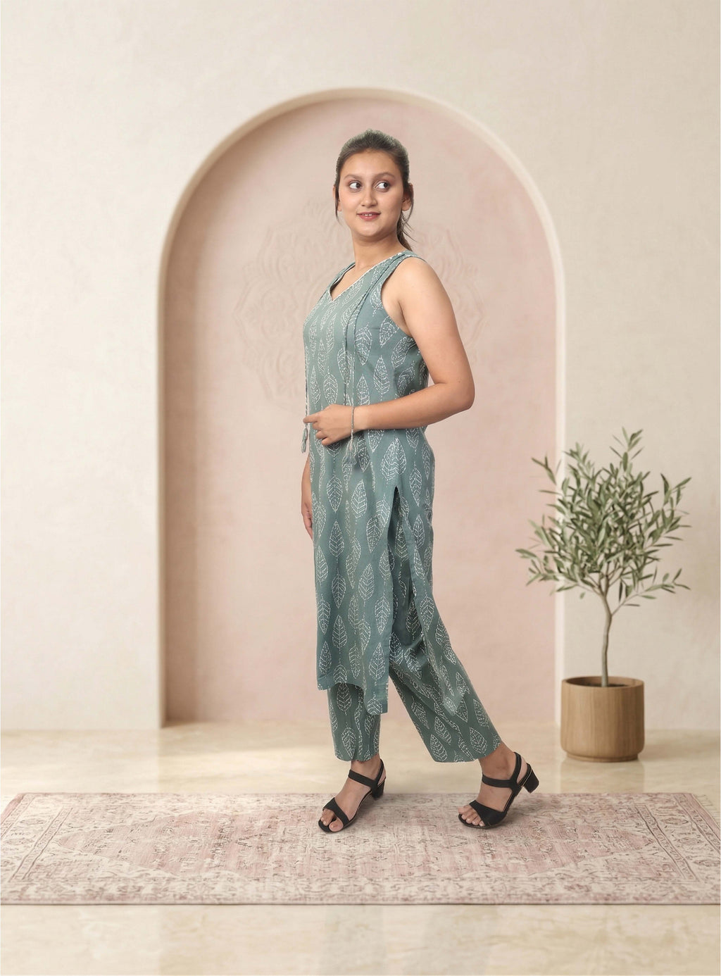 Green Printed Cotton Co-ord set