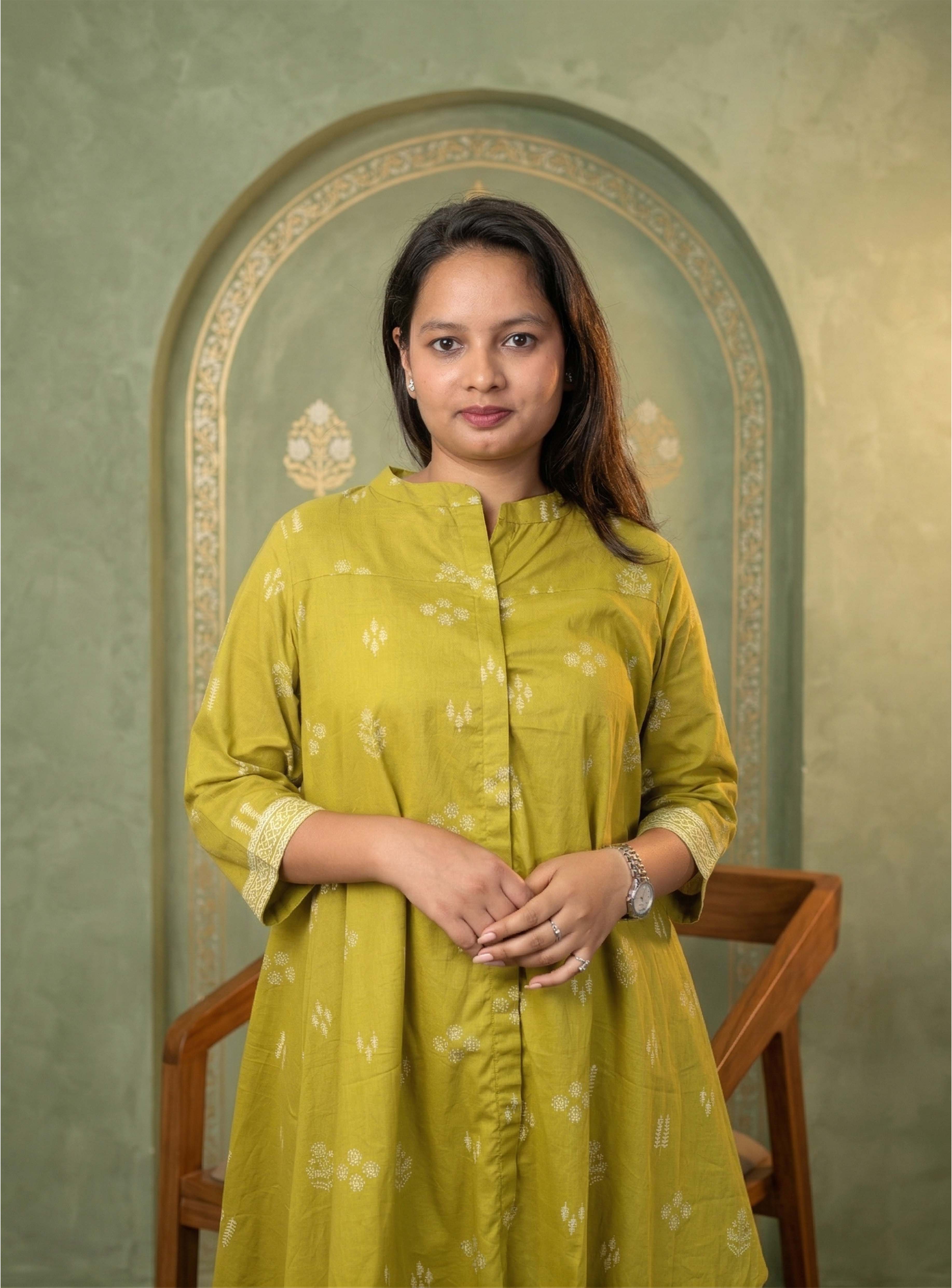 Green Cotton printed Co-ord set