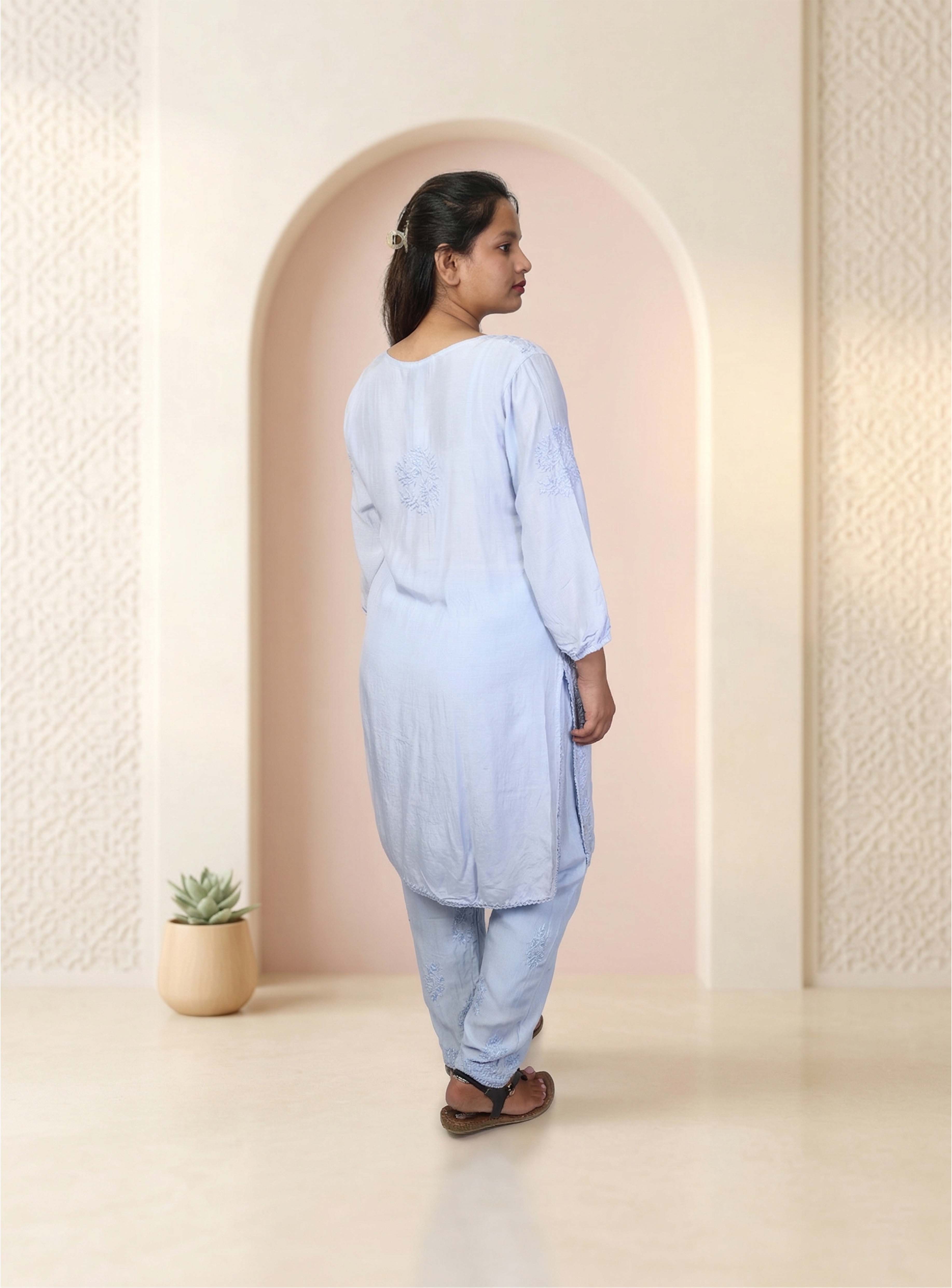 Lightblue  Modal Chicken Kari Co-ord set