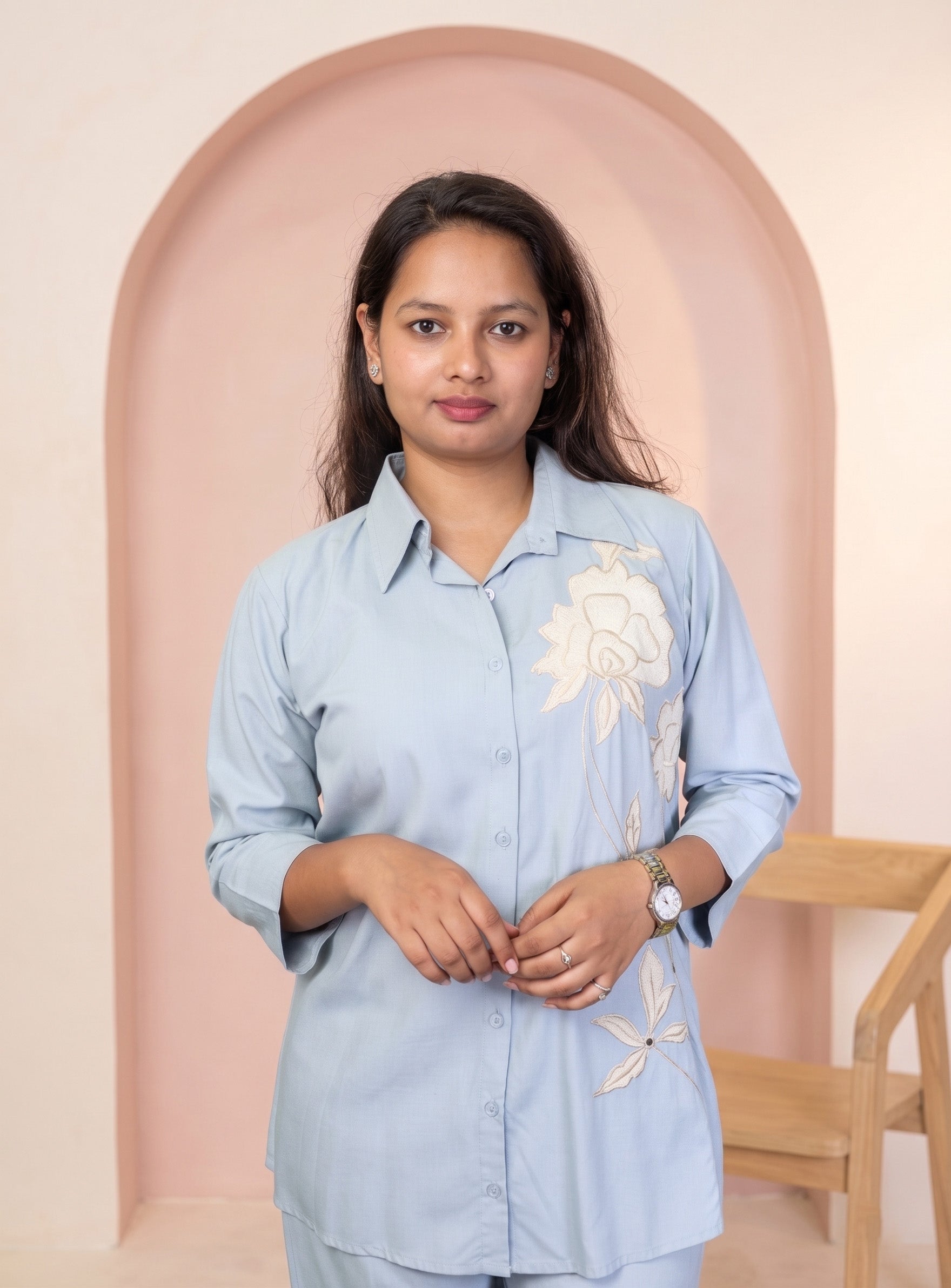 Powder Blue modal cotton co-ord set