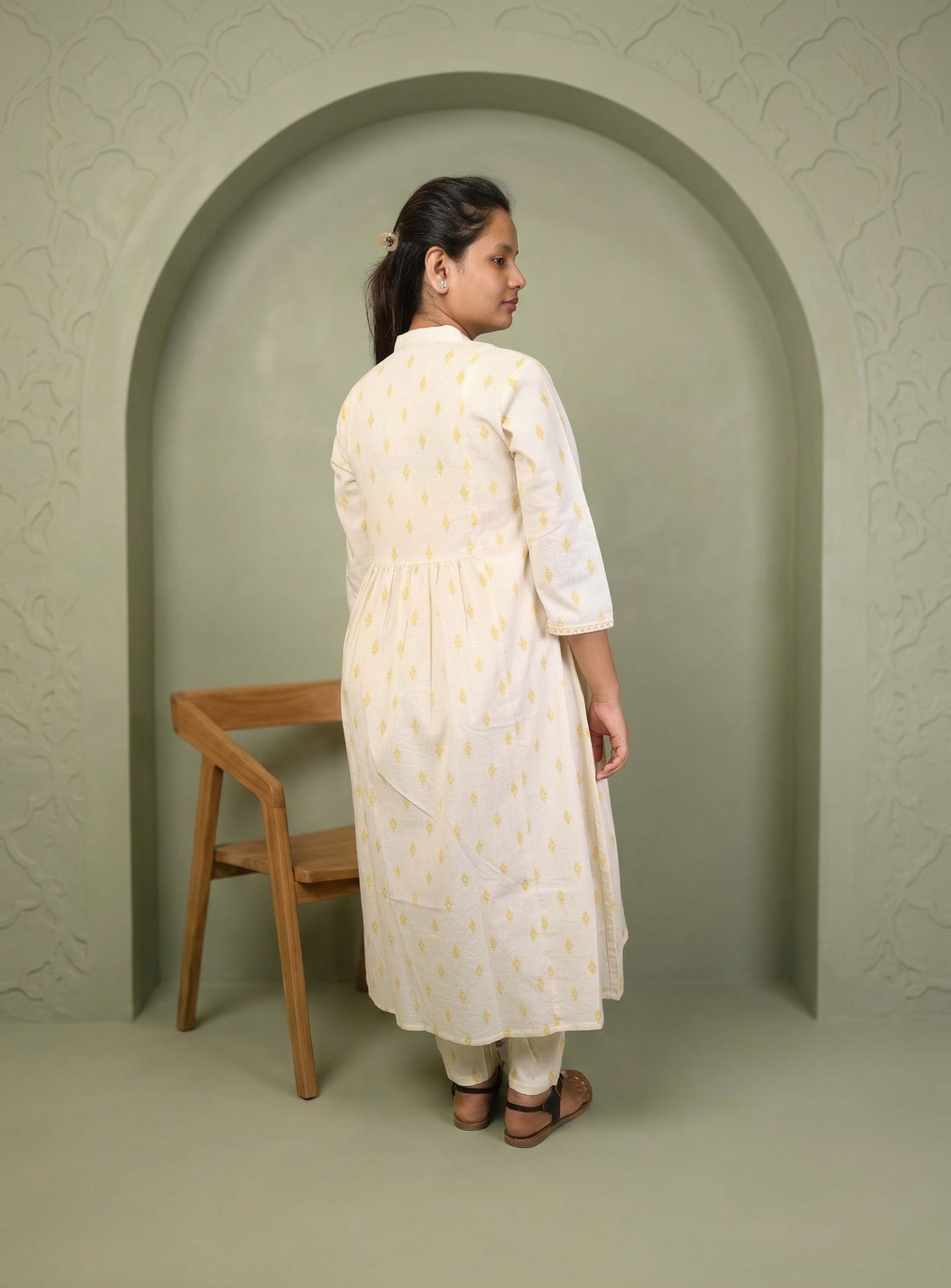 Handloom off white co-ord sets