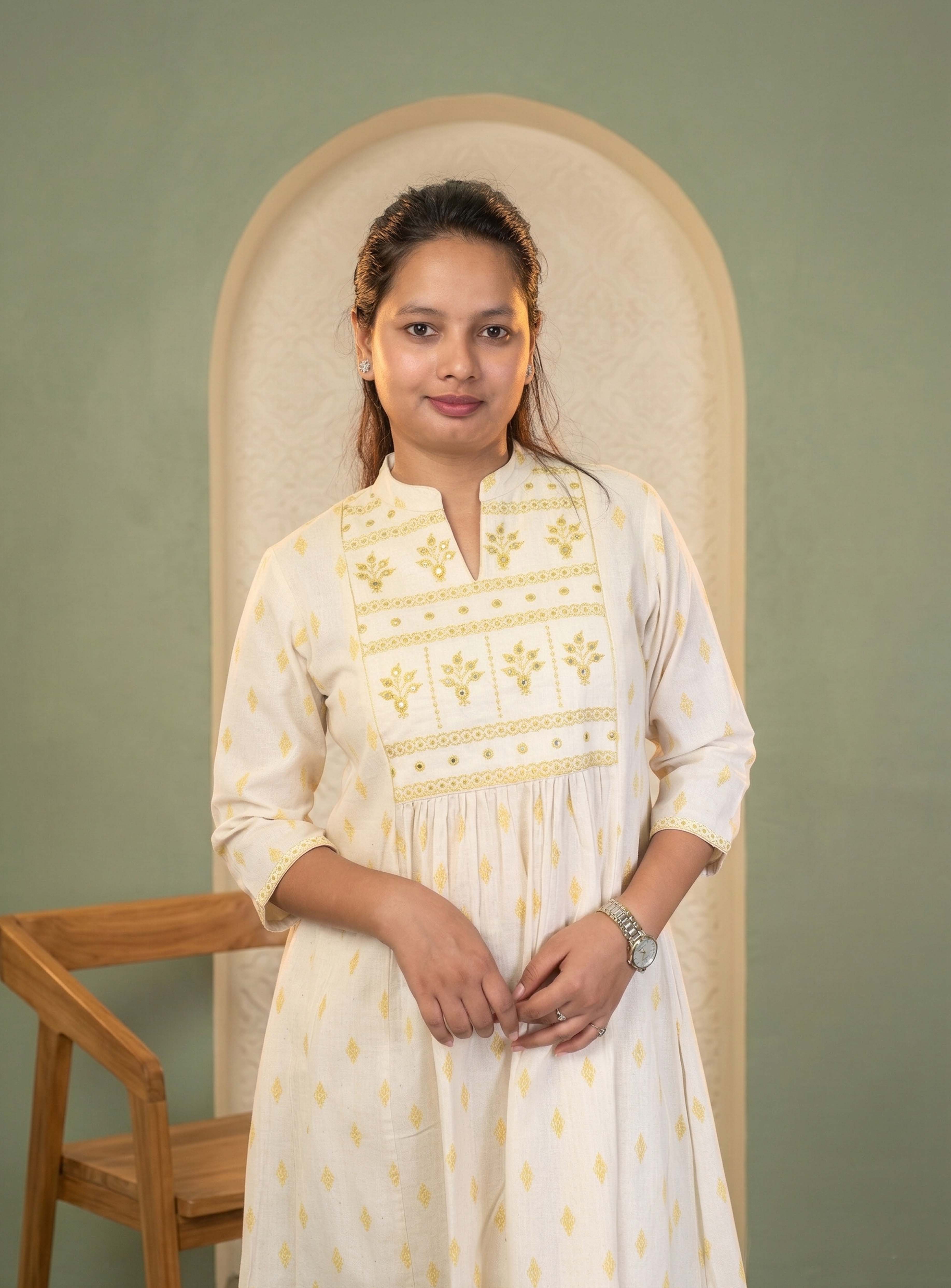 Handloom off white co-ord sets
