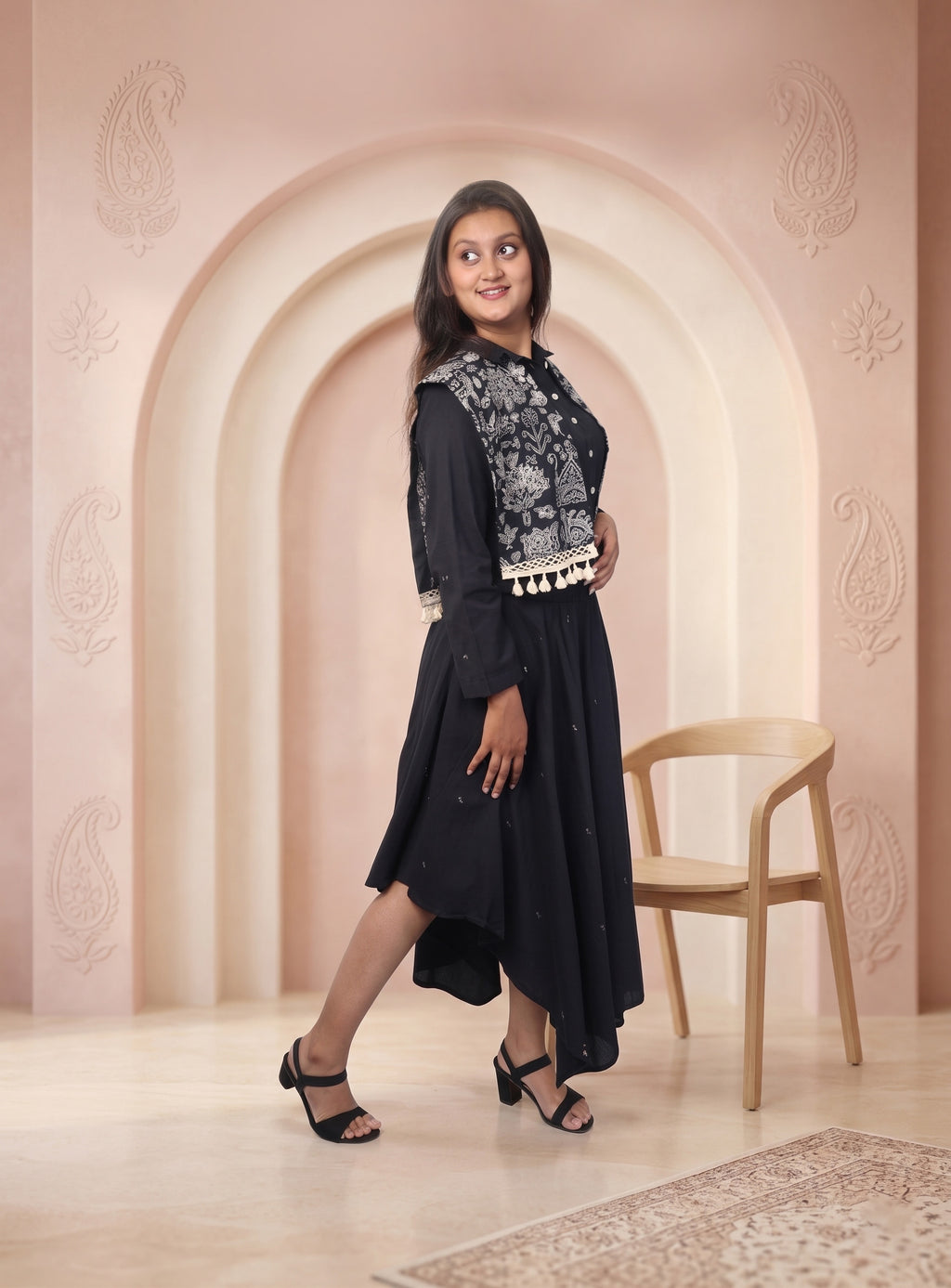 Black Handloom cotton co-ord set