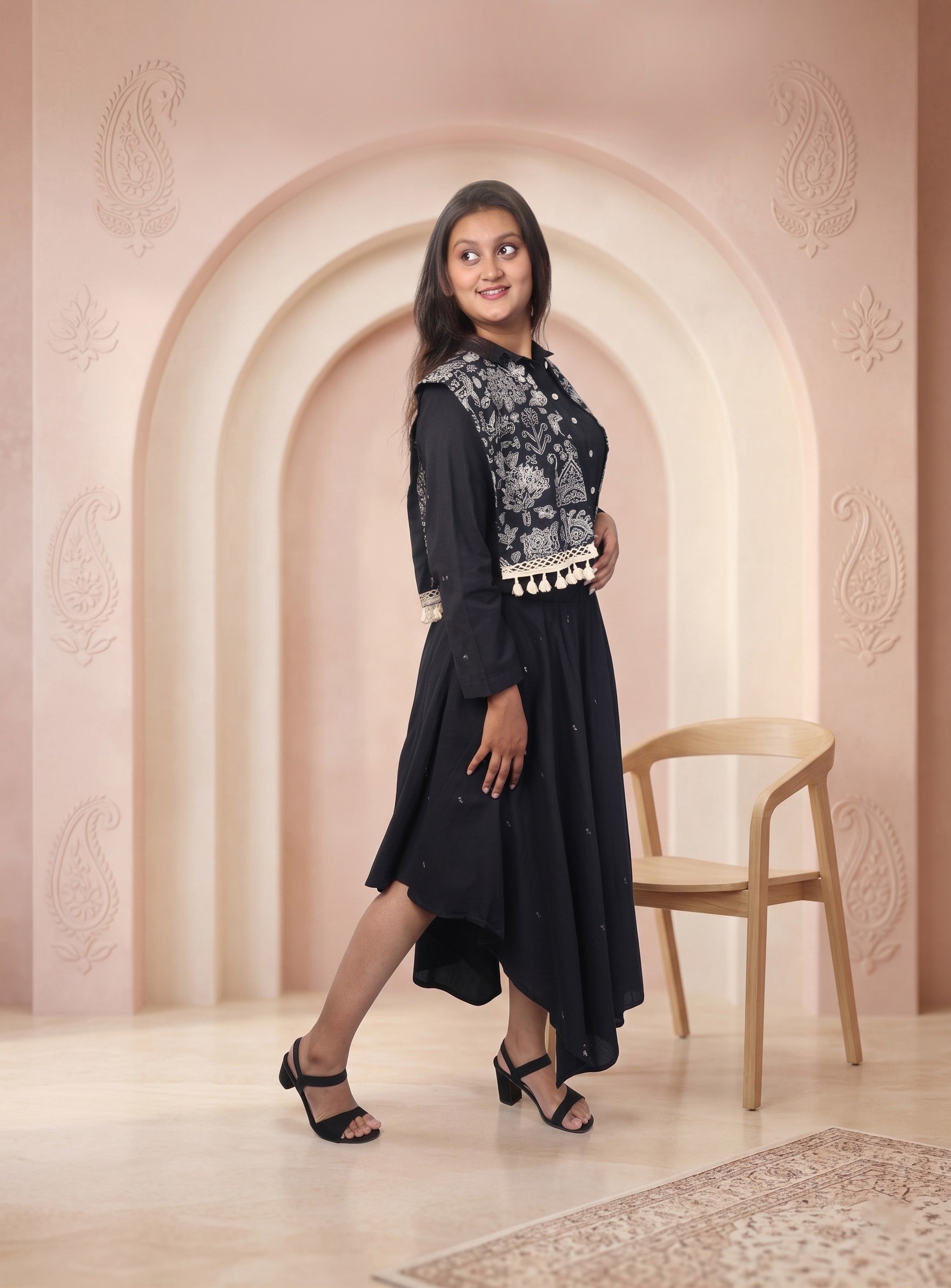 Black Handloom cotton co-ord set