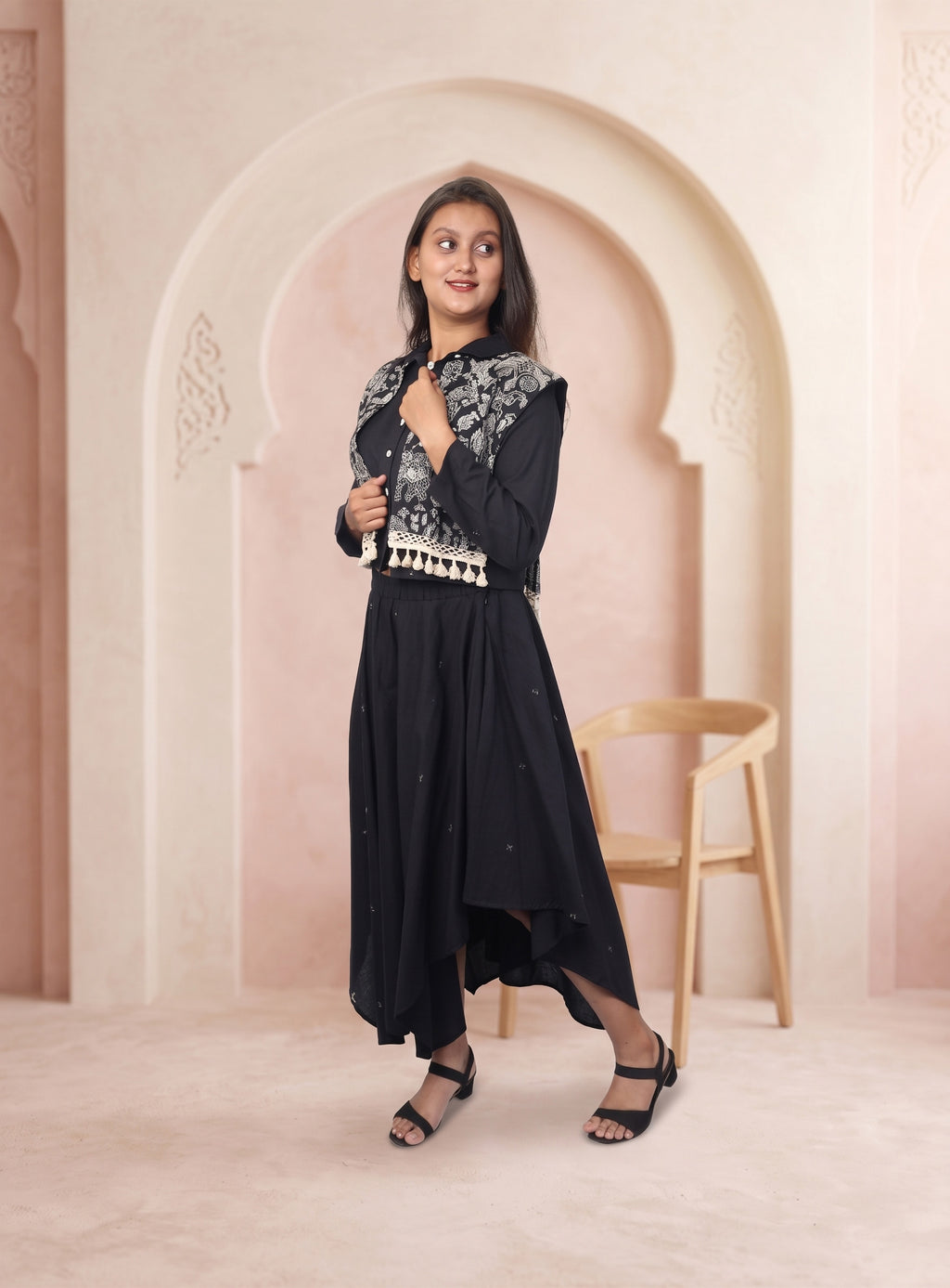 Black Handloom cotton co-ord set