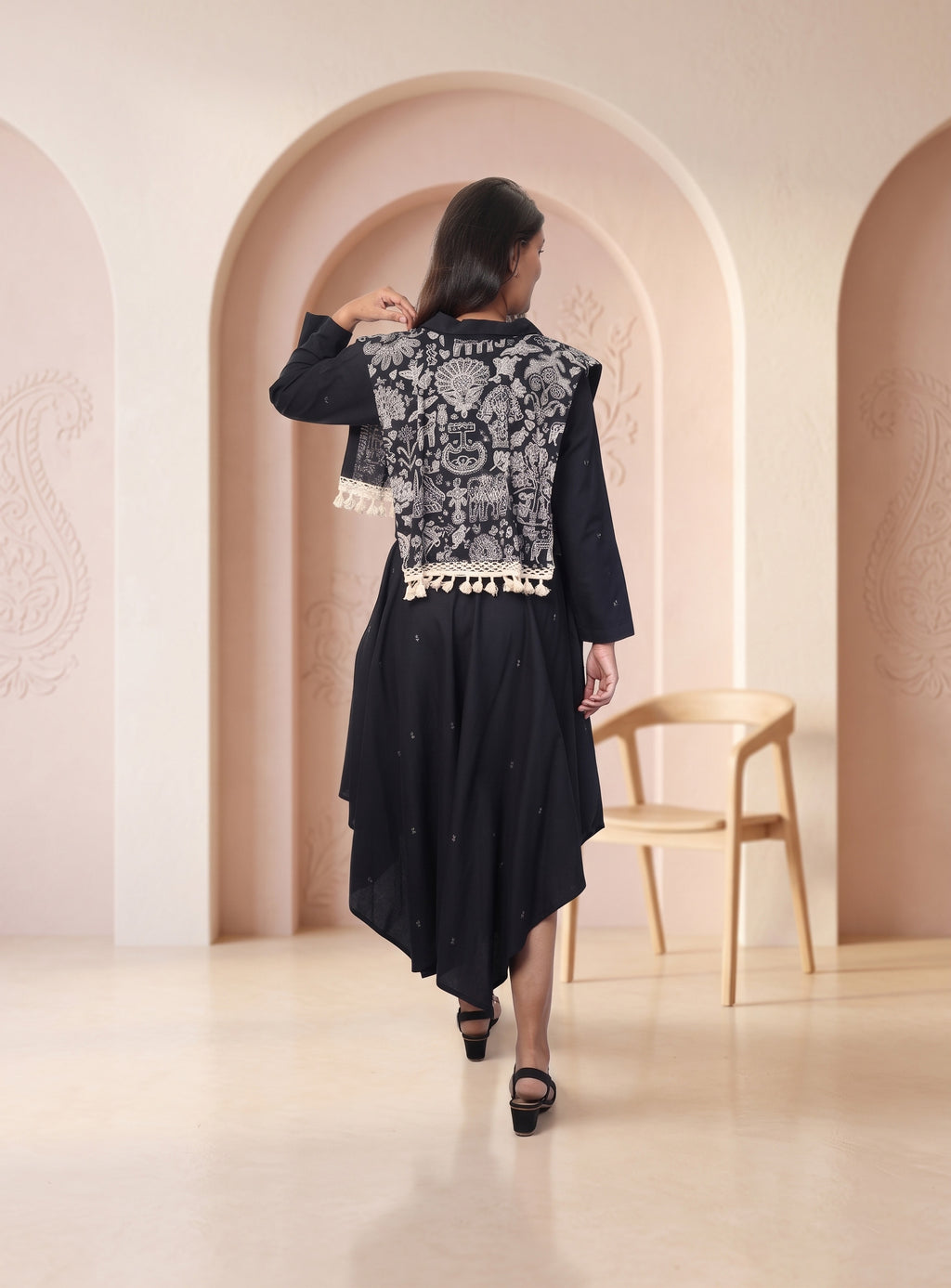 Black Handloom cotton co-ord set