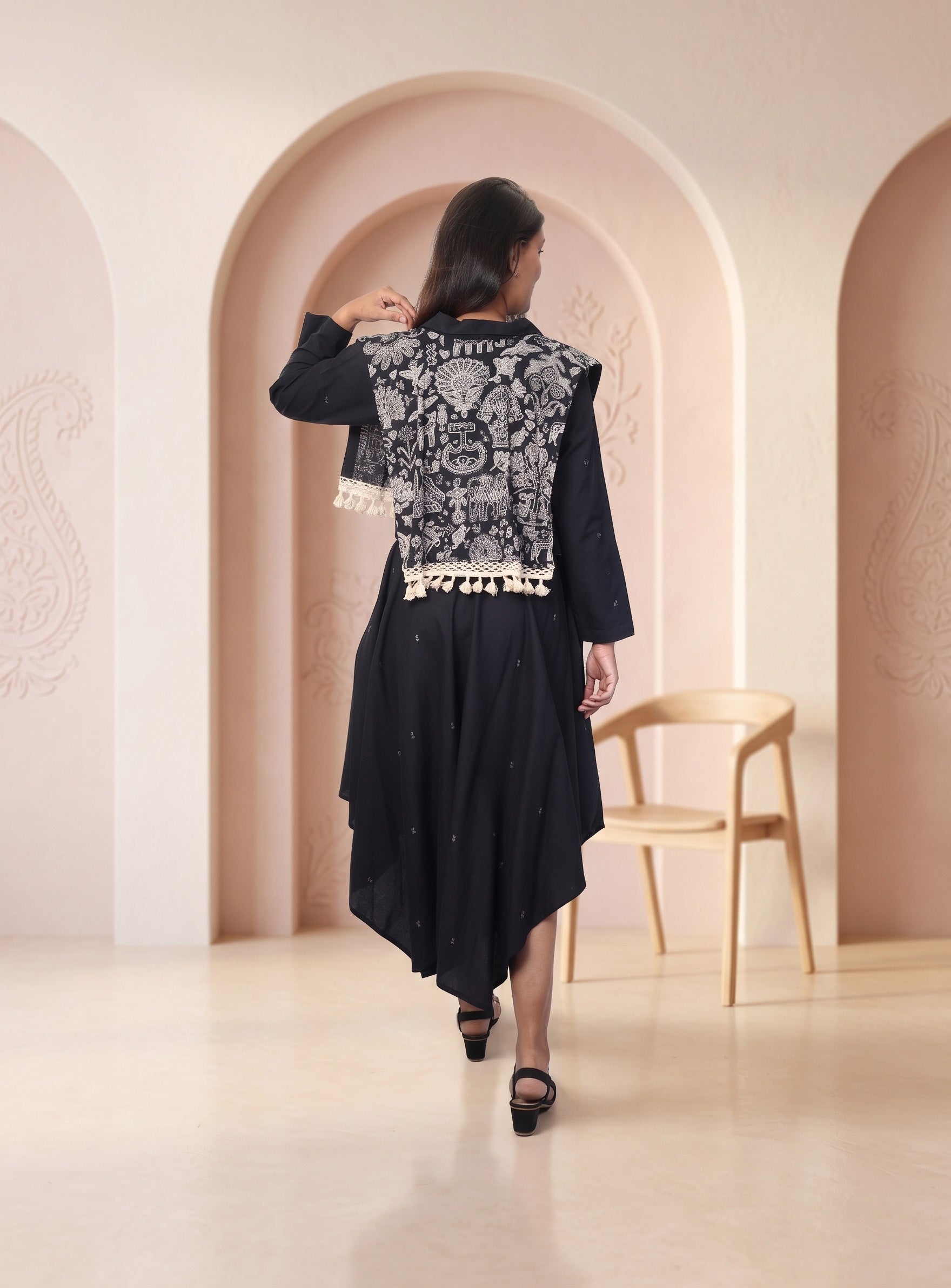 Black Handloom cotton co-ord set