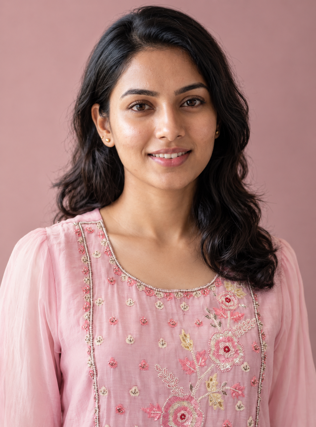 Blush Swan Baby Pink Banarasi Mul Chanderi Anarkali Suit Set with Dupa – Indieshades
