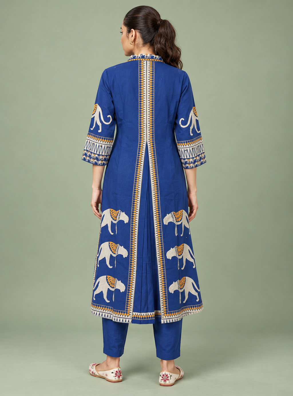 Cobalt Layers Fresh Blue Pure Cotton Layered A-Line Co-Ord Set