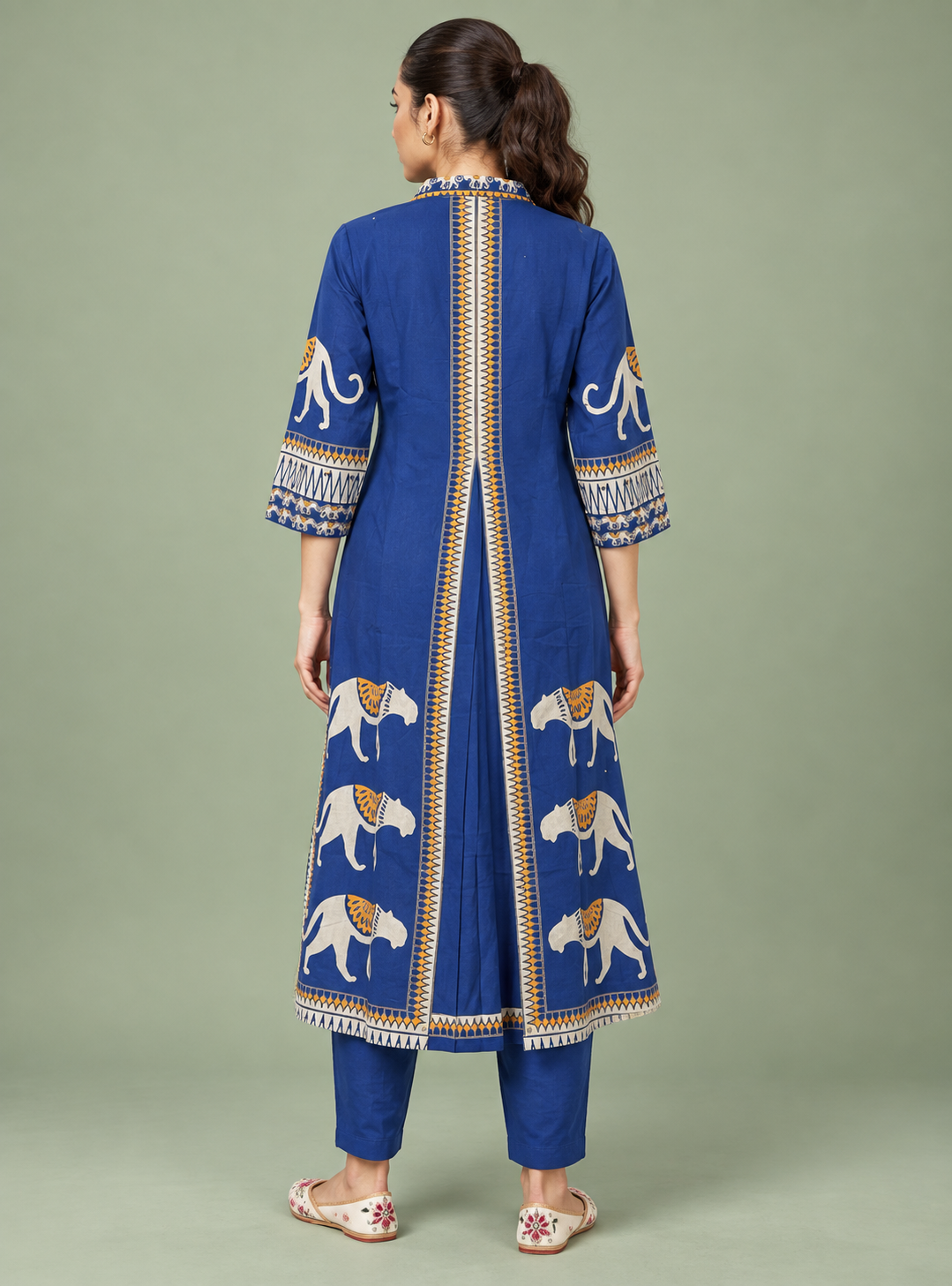 Cobalt Layers Fresh Blue Pure Cotton Layered A-Line Co-Ord Set