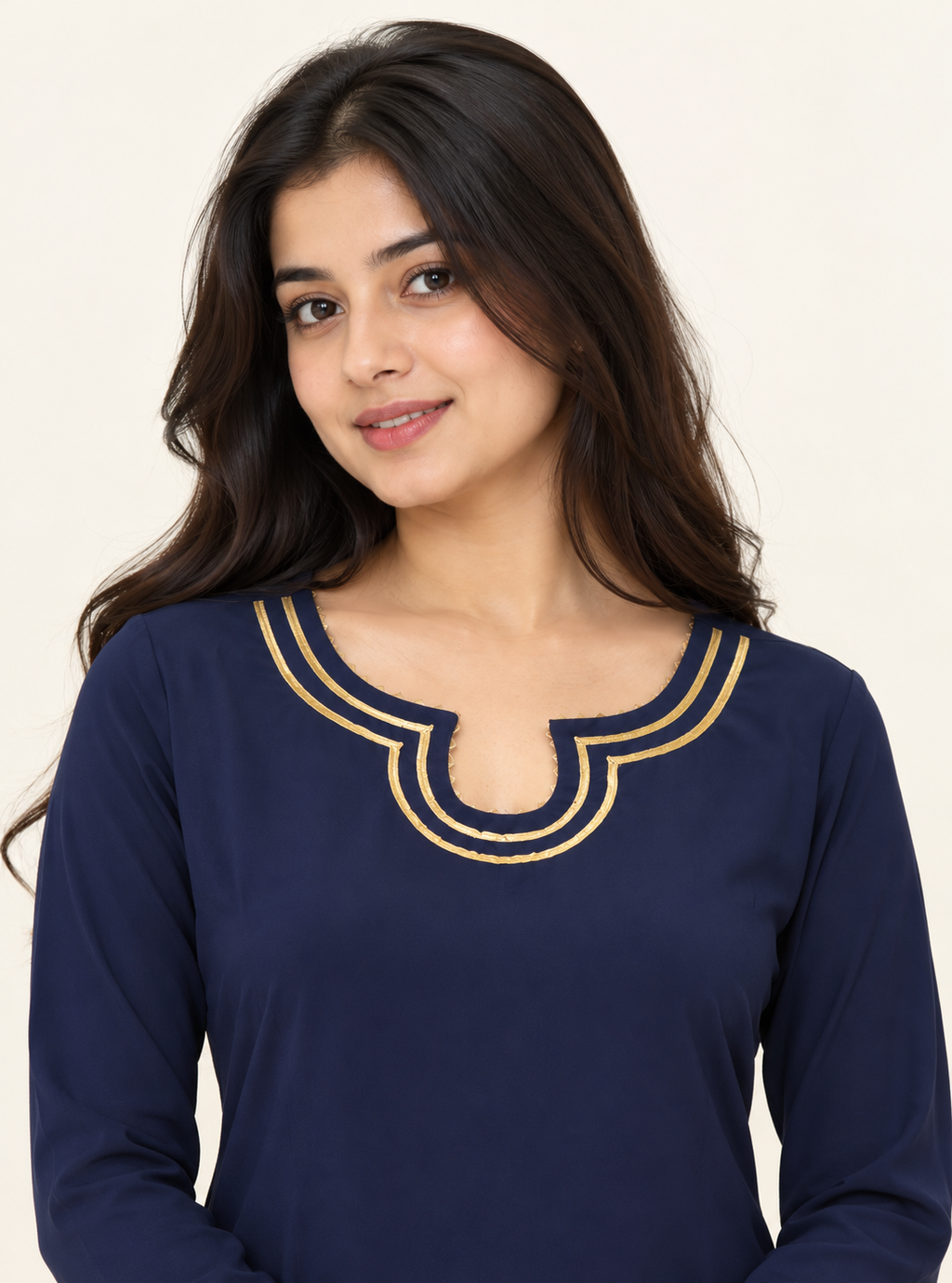 Blue Regency Royal Blue Silk Blend Straight Suit Set with Golden Lace Dupatta