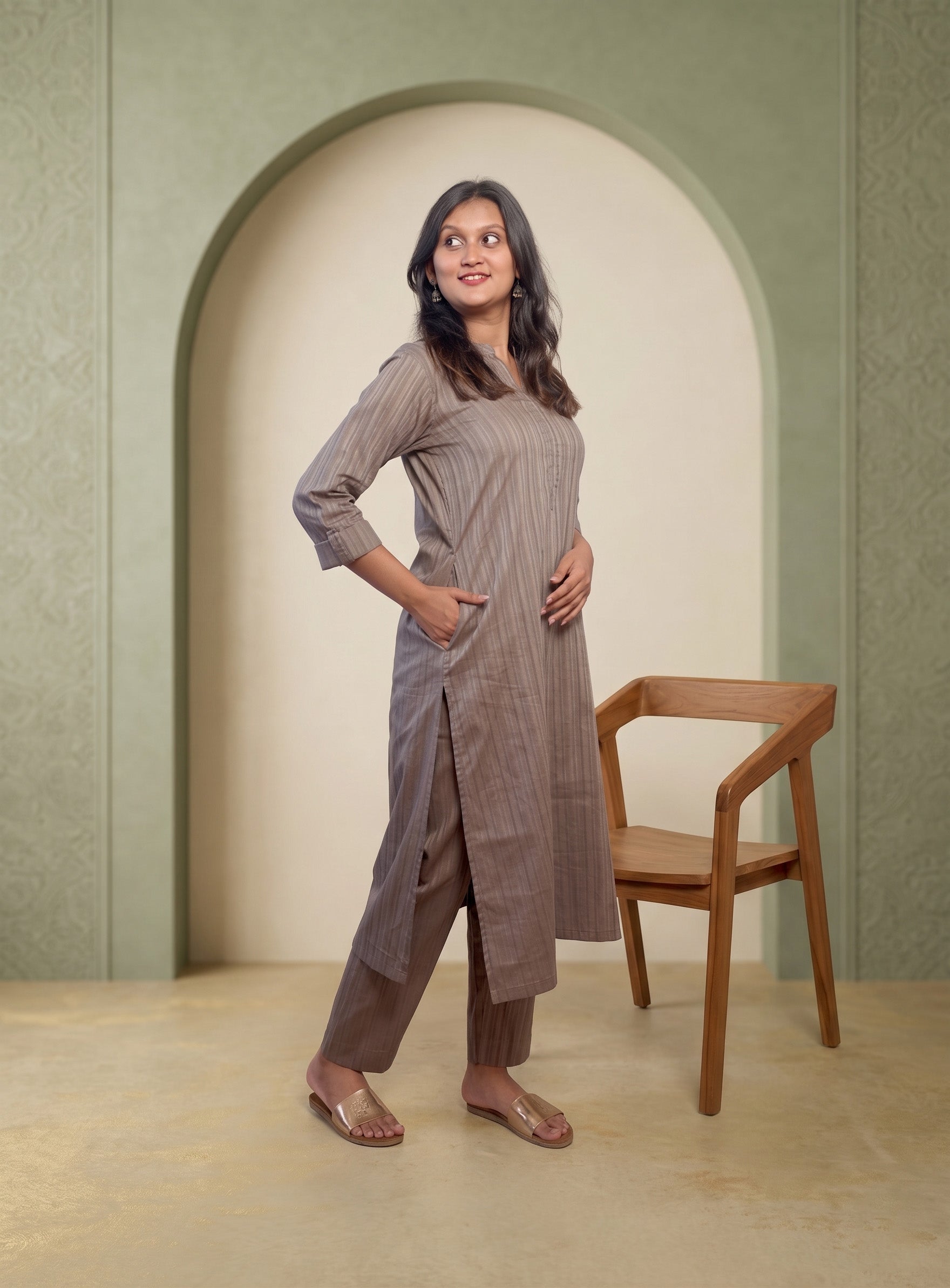Grey Brasso cotton co-ord set