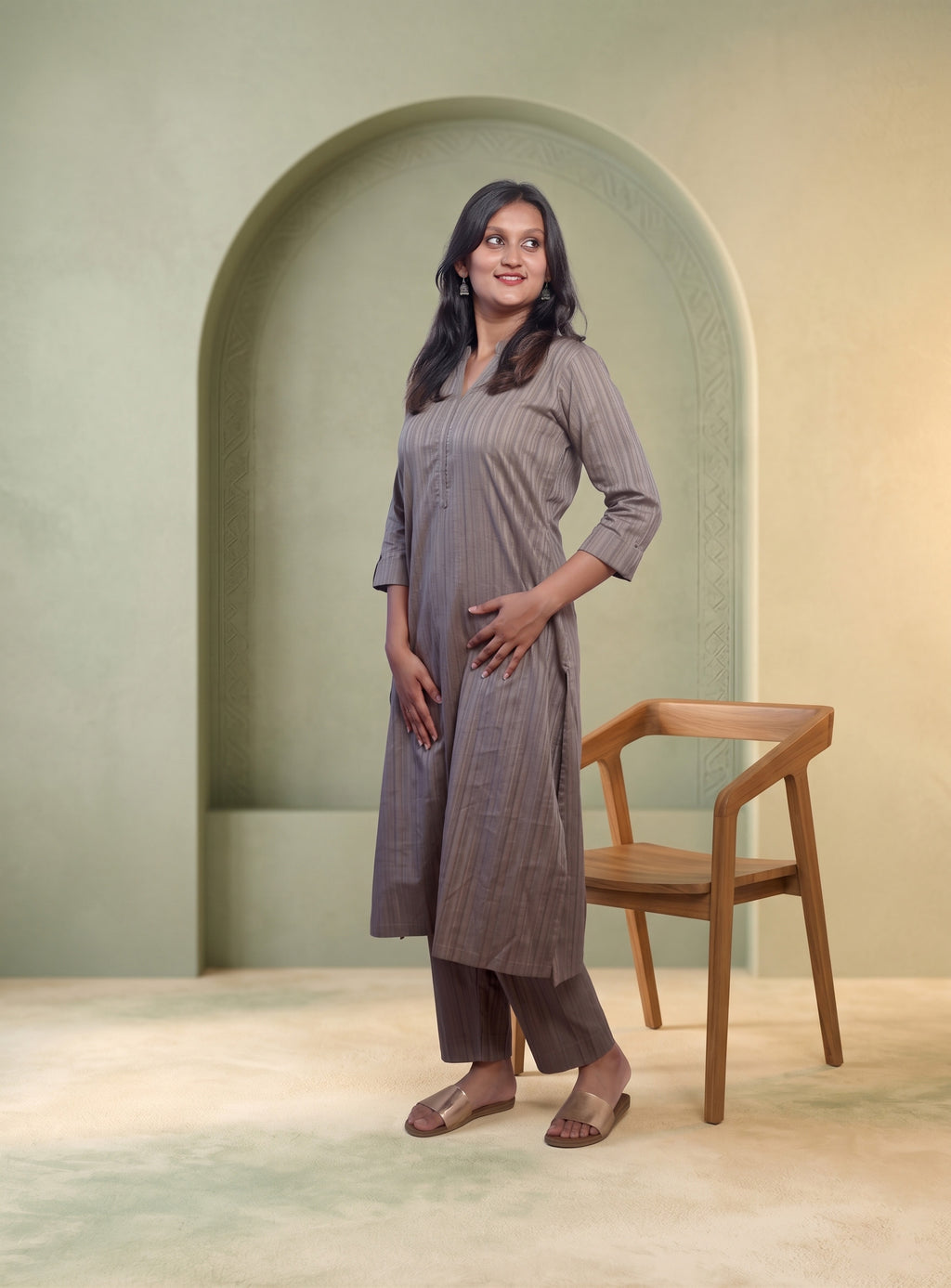 Grey Brasso cotton co-ord set