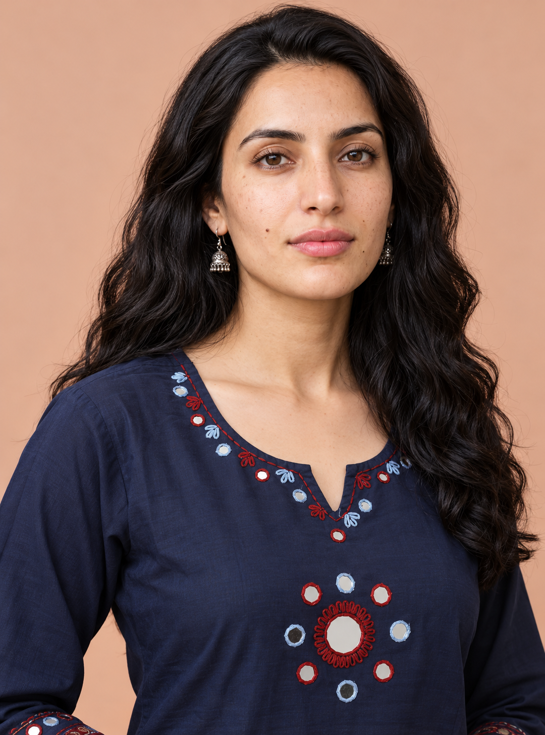 Indigo Earth Natural Dye Pure Cotton Handworked Suit Set with Dupatta