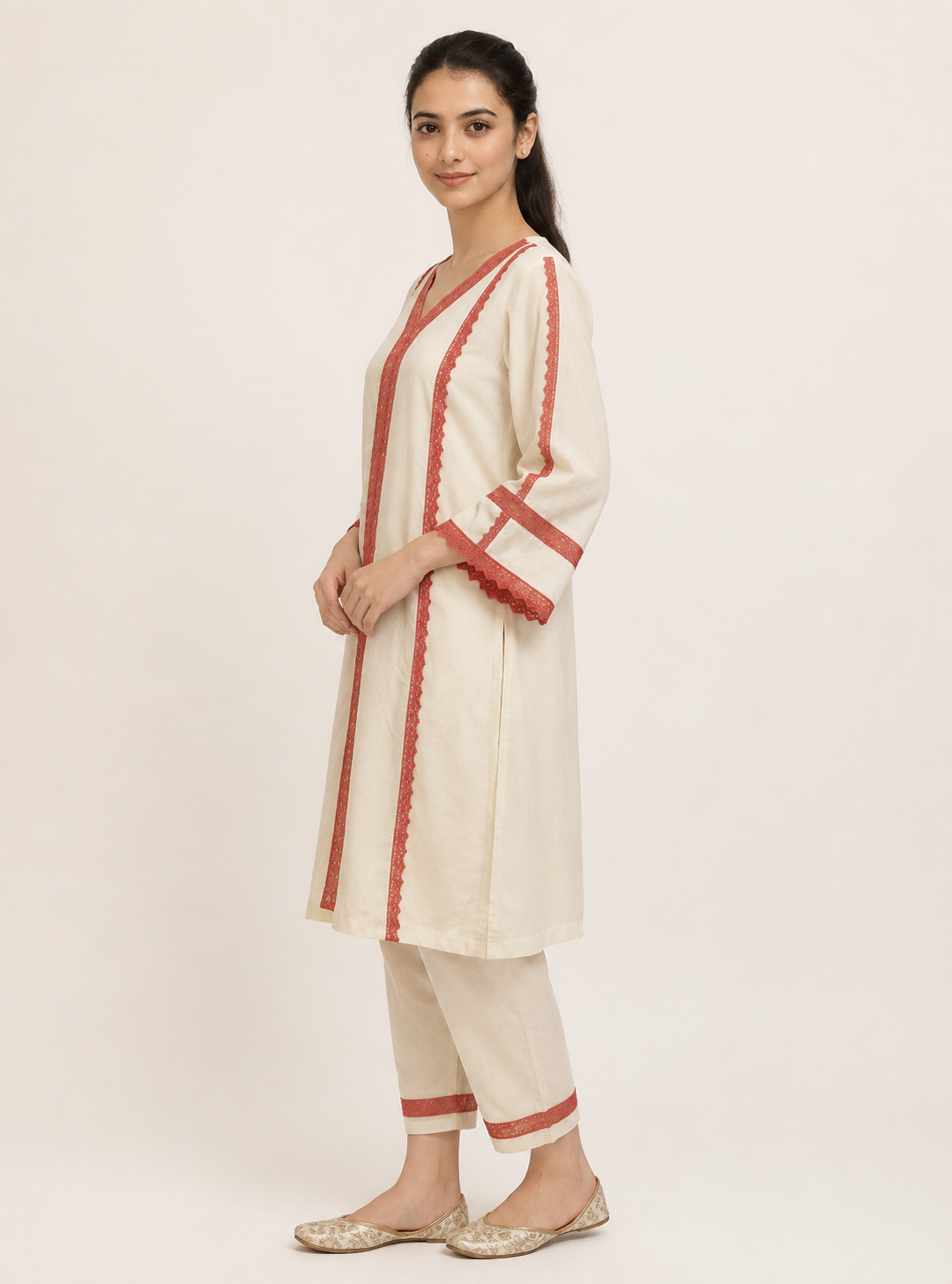 Khadi Grace Off White Khadi Cotton Co-Ord Set