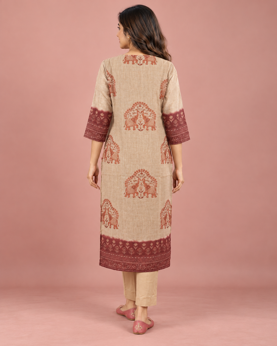 Loomstone Blue Kota Doriya Chanderi Block Print Suit Set with Dupatta