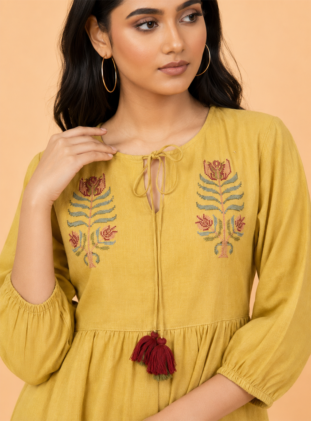 Golden Meadow Mustard Cotton Flared Co-Ord Set