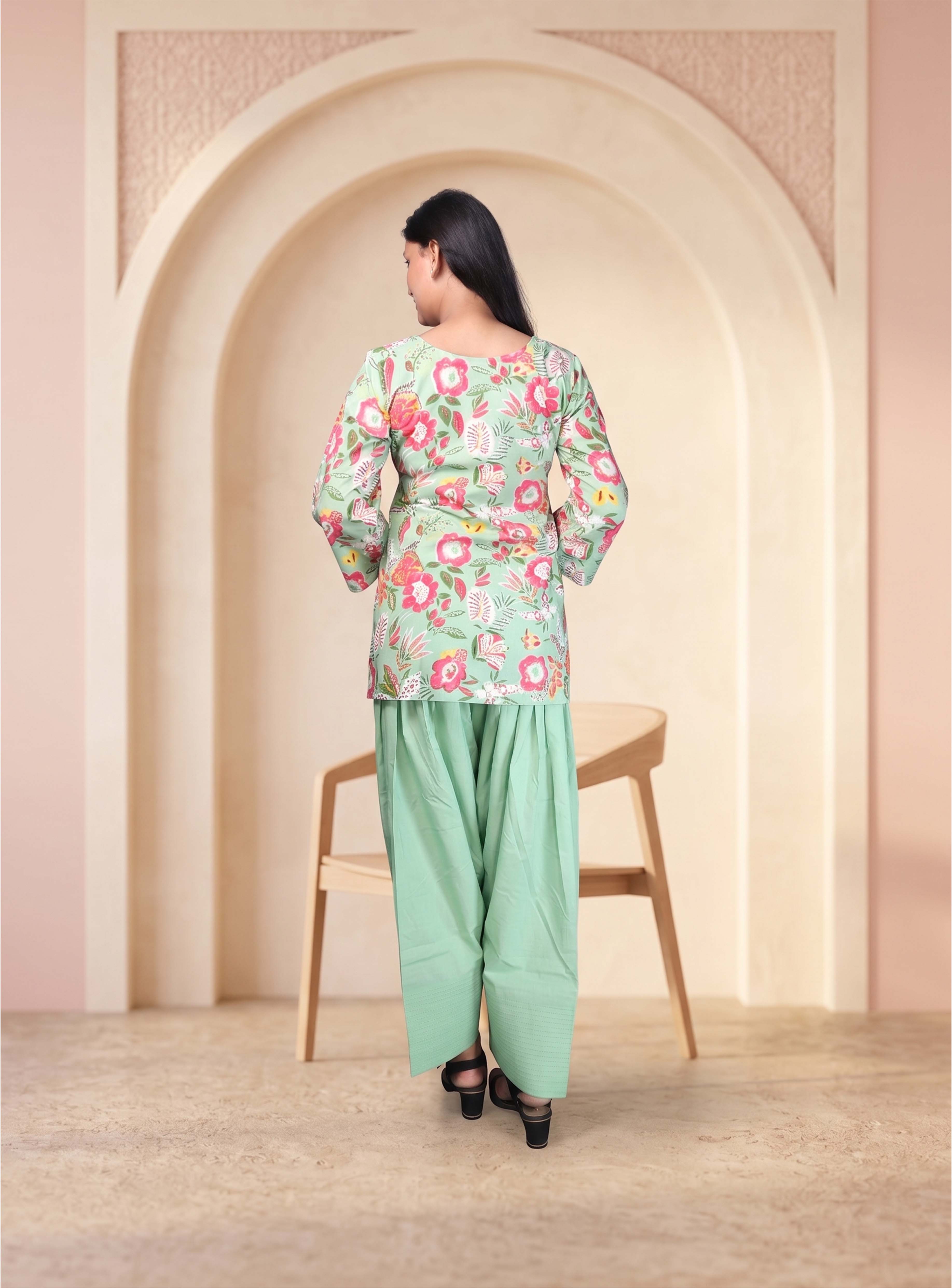 Mint floral cotton co-ord set