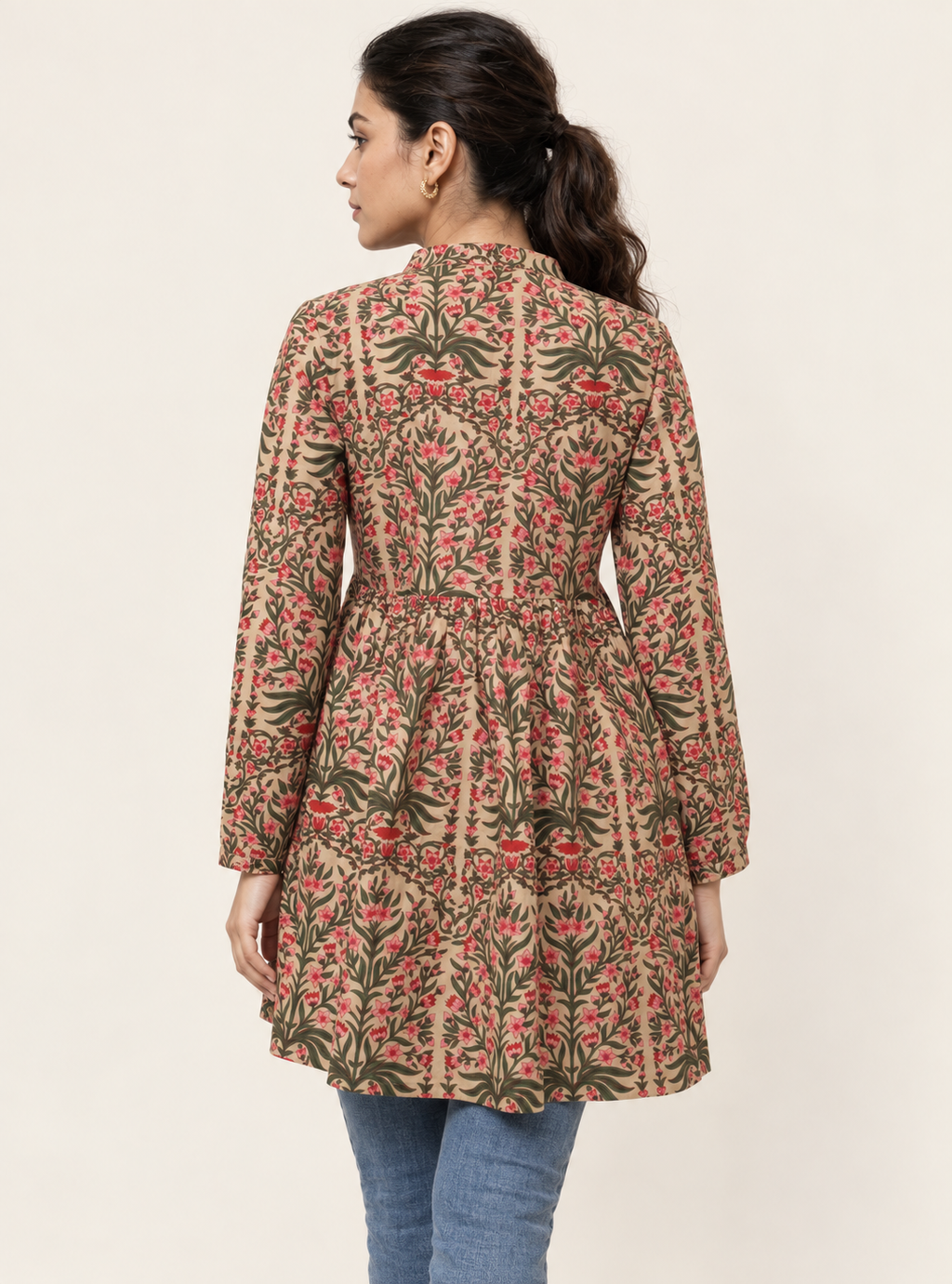 Prismatic Bloom Multi-Colour Floral Cotton Short Top – Indieshades
