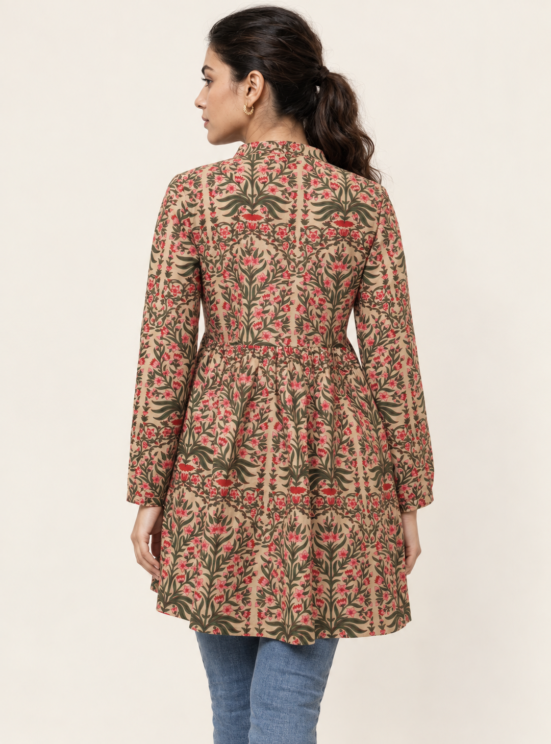 Prismatic Bloom Multi-Colour Floral Cotton Short Top – Indieshades
