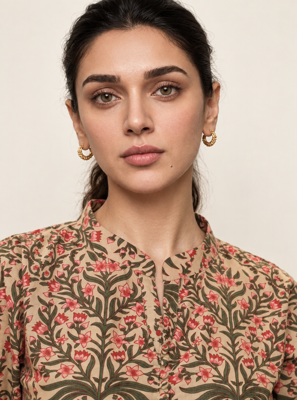 Prismatic Bloom Multi-Colour Floral Cotton Short Top – Indieshades