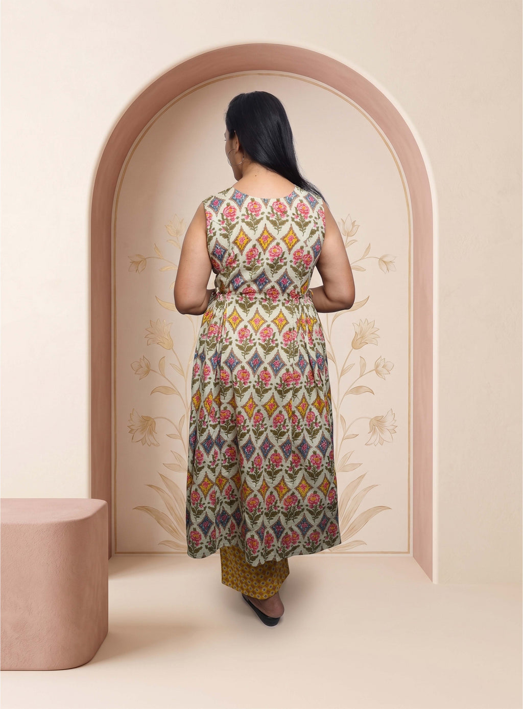 Multicolor cotton A-line co-ord set
