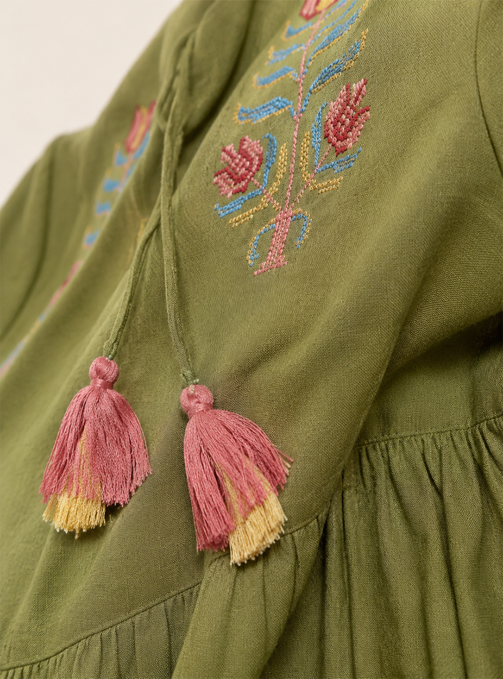Sage Harmony Pastel Green Cotton Flared Co-Ord Set