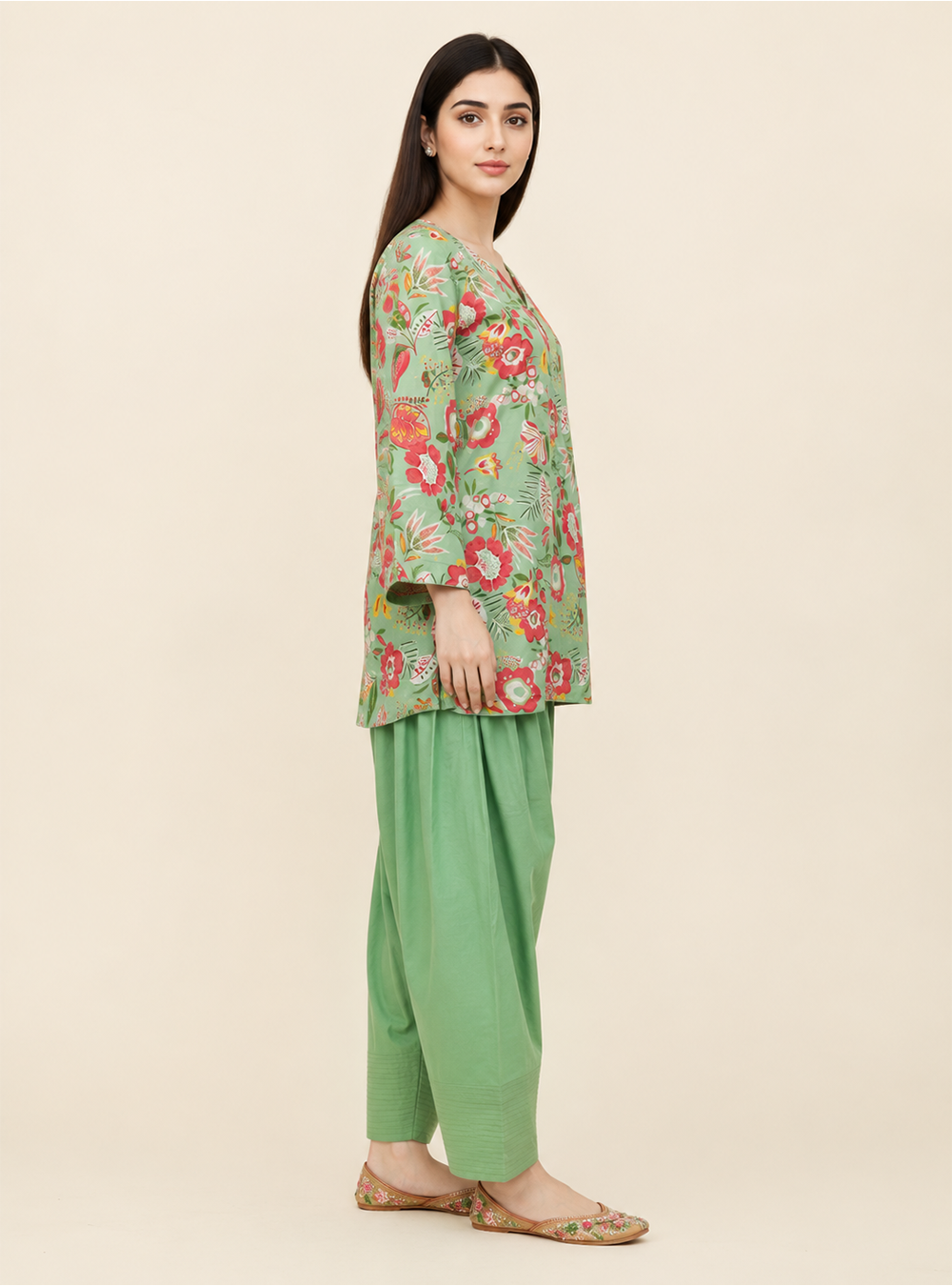 Pista Blossom Floral Pure Cotton Co-Ord Set