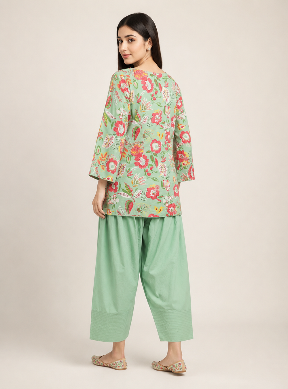 Pista Blossom Floral Pure Cotton Co-Ord Set