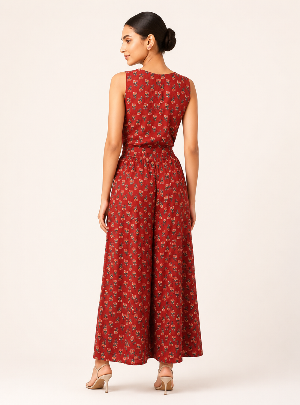 Ruby Petals Red Floral Cotton Co-Ord Set