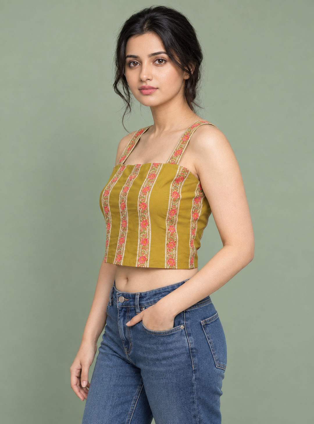 Sunflower Muse Yellow Floral Print Top – Indieshades