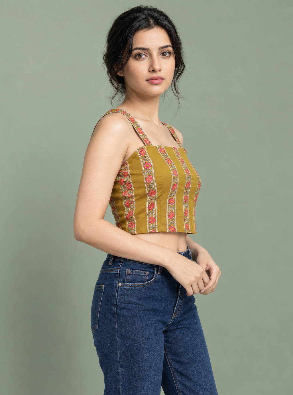 Sunflower Muse Yellow Floral Print Top – Indieshades