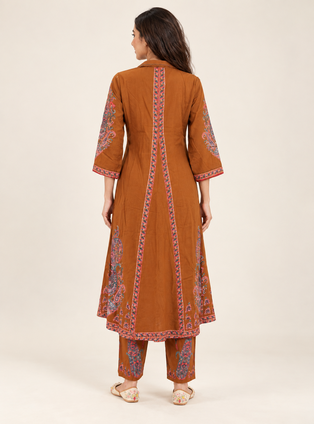 Terra Layers Rust Linen Blend Layered A-Line Co-Ord Set