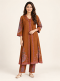 Terra Layers Rust Linen Blend Layered A-Line Co-Ord Set